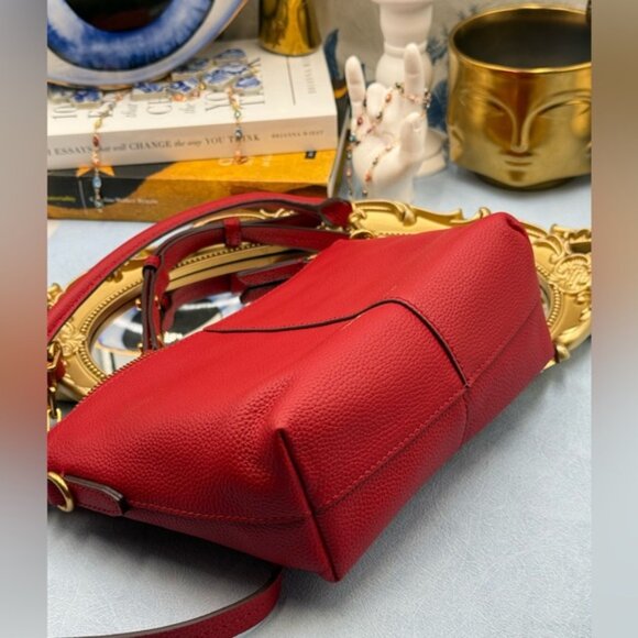 🆕 OROTON 🧿 NWOT Lily Zip Top Leather Crossbody, Red - Picture 15 of 16